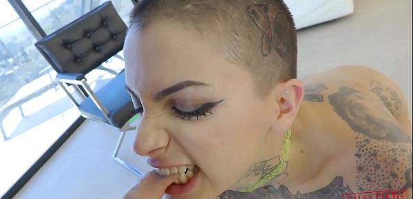  TATTOOED ANAL SLUT LEIGH RAVEN TAKES COCK UP HER ASS AND CUM ON HER FACE